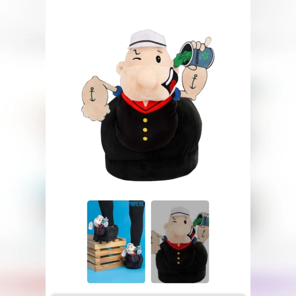 Adult Popeye Plush Slippers - Picture 1 of 3